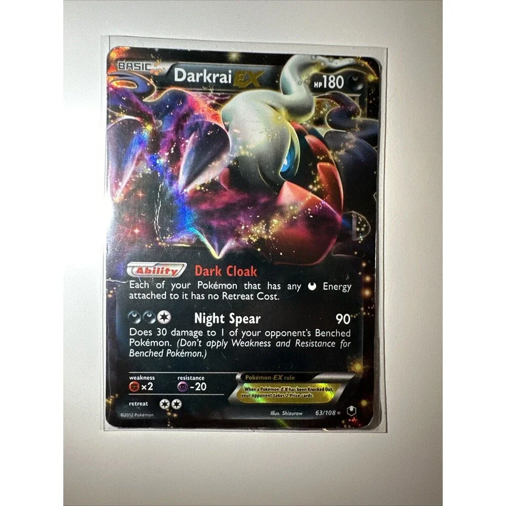 Darkrai EX 63/108 Holo EX Rare Dark Explorers Pokemon Damaged